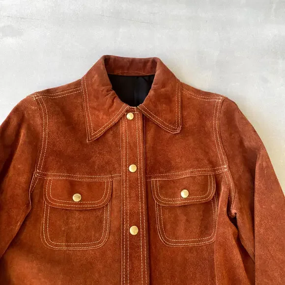 Vintage‎ Suede Jacket Womens 12 Western Ranchman Outfitters Brown Lined - Picture 2 of 10